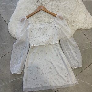 Wilfred villa dress with sheer sleeves